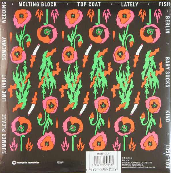 Image of Back Cover of LP - EX/EX - POLICA , United Crushers (Memphis Industries ; MI0384LPX, UK 2016, Gatefold, Inner), Opened Instore, Still In Stickered Shrinkwrap, - 3846004S
