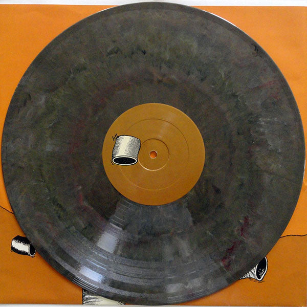 Image of Label Cover of 12" EP - VG/VG+ - THE LOCUST, Safety Second, Body Last (Radio Surgery; #1, US 2005, Inner, Grey Marbled Vinyl), Strong VG sleeve, creasing, indents and corner wear. Large crease to inner., - 0746405S
