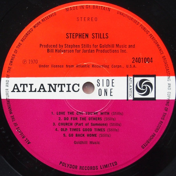 Image of Label Cover of LP - VG/VG+ - STEPHEN STILLS, Stephen Stills (Atlantic Plum & Orange; 2401004, UK 1970, Laminated Sleeve, Stereo), , - 3146221S