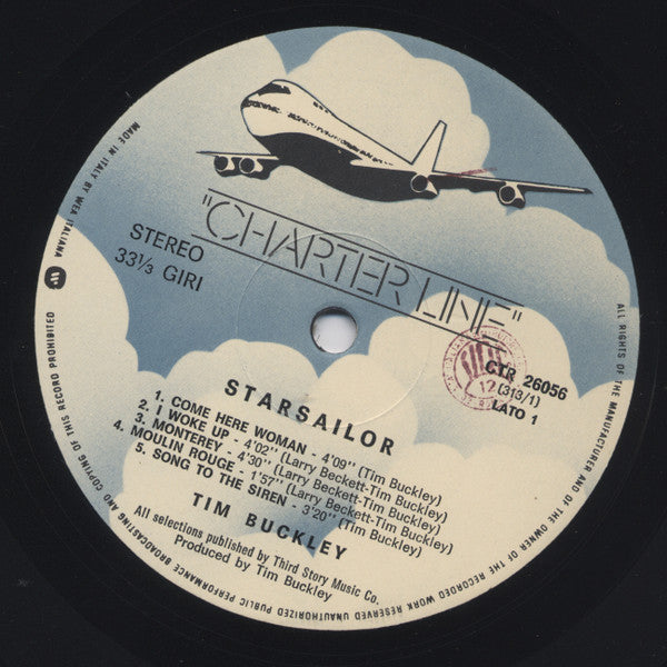 Image of Label Cover of LP - VG/VG - TIM BUCKLEY, Starsailor (Charter Line; CTR 26056, Charter Line CTR 26 056, Italy 1978 Reissue), , - 2526347E