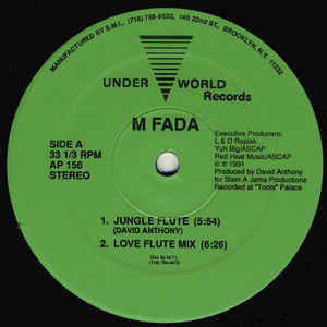 Image of Front Cover of 12" - /VG - M FADA, Jungle Flute (Underworld Records; AP 156, US 1991, Plain Sleeve), pen on label - minor, - 3546059S