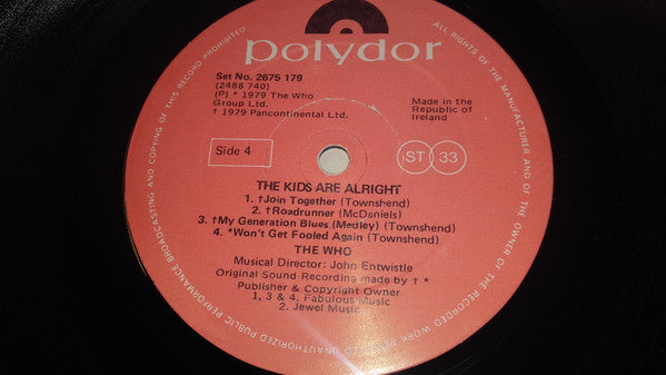 Image of Label Cover of 2xLP - VG/VG - THE WHO, The Kids Are Alright (Polydor; 2675 179, Ireland 1979, Booklet), , - 4026038E