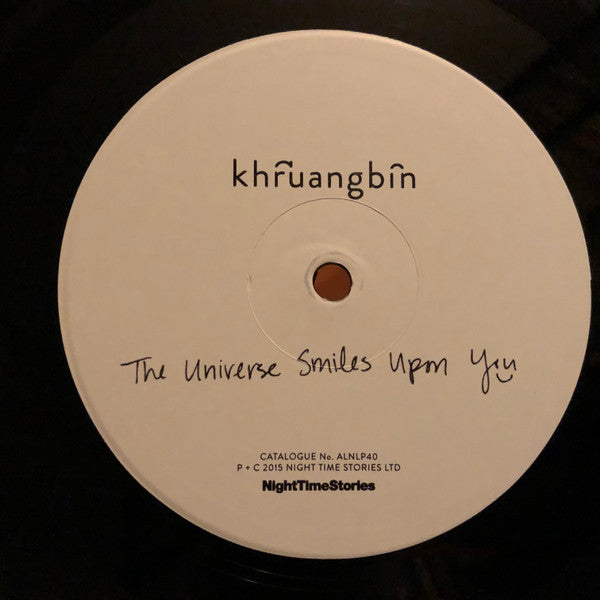 Image of Label Cover of LP - NEW/NEW - KHRUANGBIN, The Universe Smiles Upon You (Night Time Stories; ALNLP40R, UK 2019 Reissue, 180 Gram & Download), , Taking influence from 1960's Thai funk - their name literally translates to 'Engine Fly' in Thai - Khruangbin's debut album 'The Universe Smiles Upon You' is steeped in the bass heavy, psychedelic sound of their inspiration, Tarantino soundtracks and surf-rock cool. The Texan trio is formed of Laura Lee on bass, Mark Speer on guitar, and Donald "DJ" Johnson