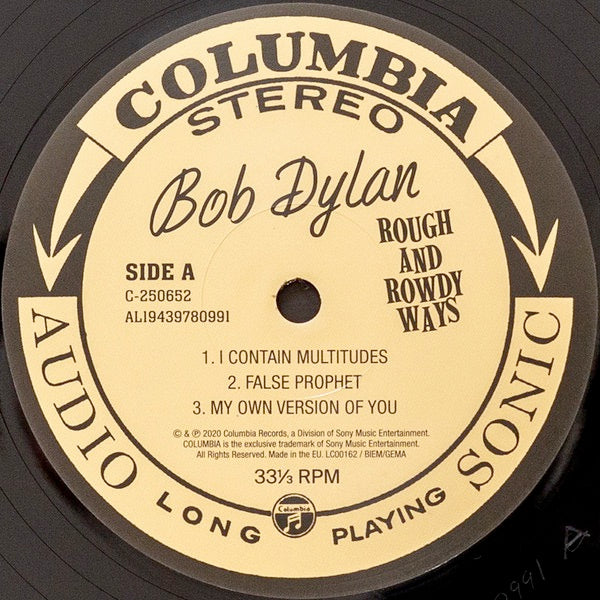Image of Label Cover of 2xLP - VG/VG+ - BOB DYLAN, Rough And Rowdy Ways (Columbia; 19439780991, Europe 2020, Gatefold, 2 Inners, 180 Gram Vinyl), Strong VG sleeve with minor wear., - 3746122S