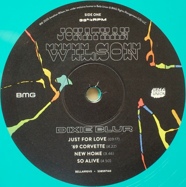 Image of Label Cover of 2xLP - EX/EX - JONATHAN WILSON, Dixie Blur (Bella Union; BELLA995VX, Europe 2020, Die Cut Sleeve, 2 Inners & Booket, 180 Gram Green Vinyl), , - 4126410E