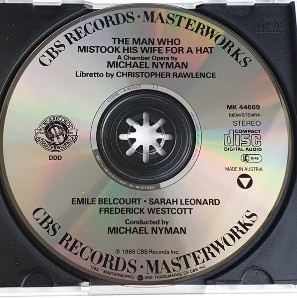 Image of Label Cover of CD - VG/VG+ - MICHAEL NYMAN, The Man Who Mistook His Wife For A Hat (CBS; MK 44669, Europe 1988, Box Set, Booklet), Shelf Wear, - 3416336C