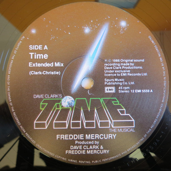 Image of Label Cover of 12" - VG/G+ - FREDDIE MERCURY, Time (EMI; 12 EMI 5559, UK 1986, Picture Sleeve), , - 3616261C