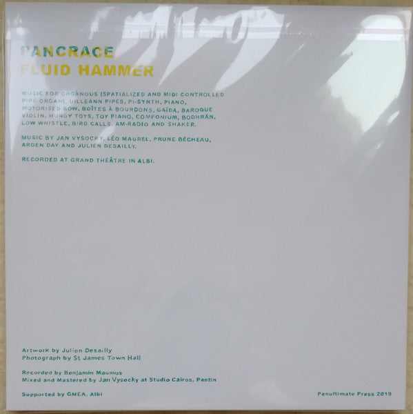 Image of Back Cover of 0425178E: 2xLP - PANCRACE, The Fluid Hammer (Penultimate Press; PP44, UK 2019, Gatefold) EX/EX