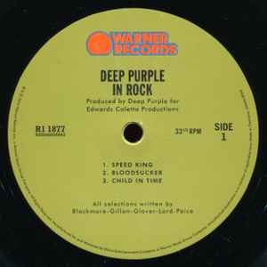 Image of Label Cover of LP - VG+/VG+ - DEEP PURPLE, Deep Purple In Rock (Warner Records; R1 1877 / 825646035083, Europe 2020 Reissue, Gatefold, 180 Gram Half Speed Mastered Vinyl), , - 2046178S