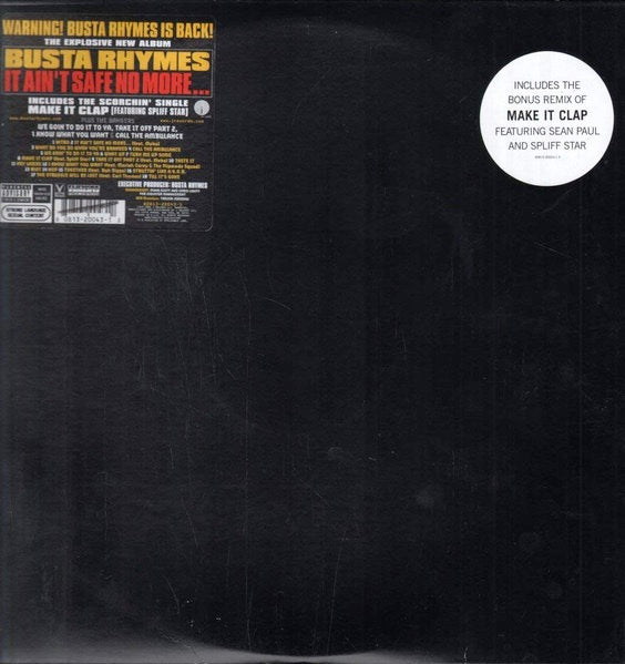 Image of Front Cover of 4614331C: 2xLP - BUSTA RHYMES, It Ain't Safe No More... (J Records; 80813-20043-1, US 2002, Stickered Plain Sleeve) Some light marks to discs. Light creasing to sleeve. VG/G+
