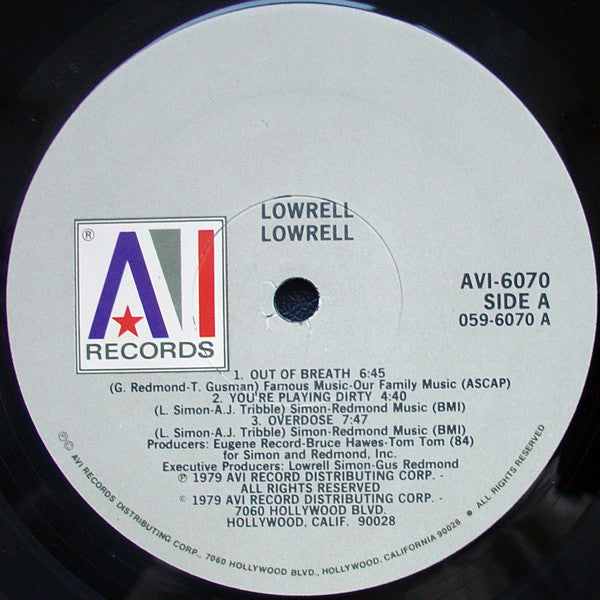 Image of Label Cover of LP - G/G+ - LOWRELL, Lowrell (AVI; AVI6070, US 1979, Pasteback Sleeve), Light marks on disc. Lots of wear to sleeve with strong ringwear., - 3746171S