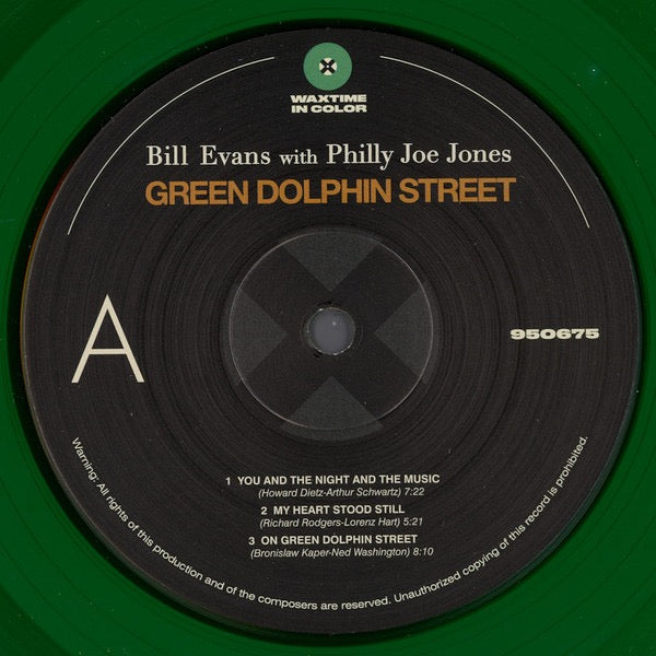 Image of Label Cover of LP - NEW/NEW - BILL EVANS WITH PHILLY JOE JONES, Green Dolphin Street (WaxTime In Color; 950675, Europe 2019 Reissue, 180 Gram Translucent Green Vinyl), , - 1336120E