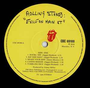 Image of Label Cover of 4715211C: 2xLP - THE ROLLING STONES, Exile On Main St (Rolling Stones Records; COC 69100, Europe 2020 Reissue, Gatefold, 2 Inners, 180 Gram Vinyl, Half-Speed Mastered) NEW/NEW