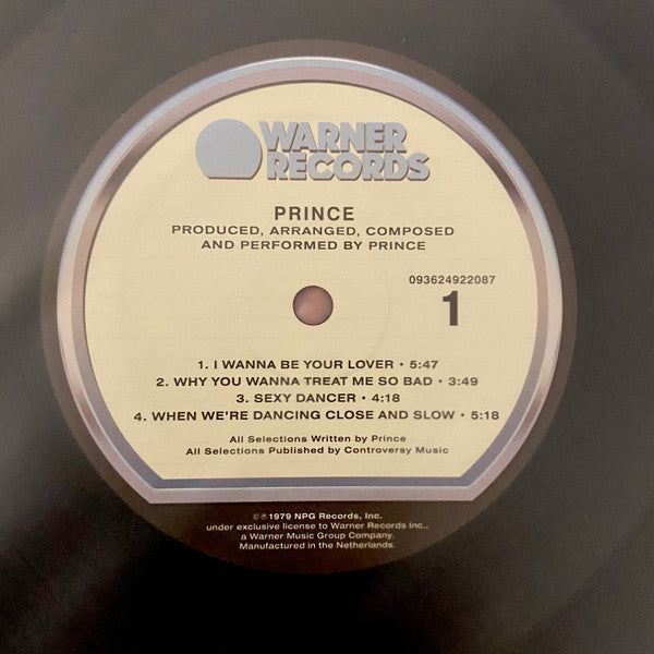 Image of Label Cover of LP - NEW/NEW - PRINCE, Prince (Warner Records; 093624922087, Europe 2020 Reissue, Inner), , "Prince" (1979) is Prince's second studio album. Prince wrote, arranged, composed, produced, and performed the entire album. Overall, "Prince" was thought to be more diverse than "For You" (1978), and it did better critically and commercially. The success of this album paved the way for Prince's next album, Dirty Mind, which was a complete departure. It features the songs "I Wanna Be Your Love