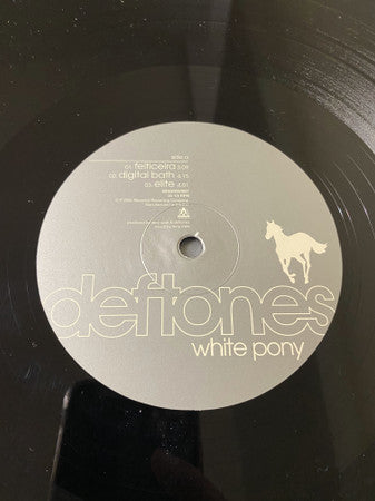 Image of Label Cover of 2xLP - NEW/NEW - DEFTONES, White Pony (Maverick; 093624964667, Europe 2020 Reissue, Gatefold), , The third studio album by American alternative metal band Deftones is "White Pony" (2000). The album marked a significant shift in the band's sound, incorporating elements of post-hardcore, trip hop, shoegaze, progressive rock, and post-rock into their signature alternative metal sound. White Pony was also the first album to feature Frank Delgado on turntables and synthesiser as a full-ti