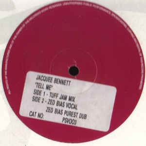 Image of Front Cover of LP - VG/VG - JACQUEE BENNETT, Tell Me (Pure Silk Records; PSV003, UK 2000, Stickered White Label, Company Sleeve), pure silk company sleeve. light marks only. stickered label w/ pen marks, - 3246048S