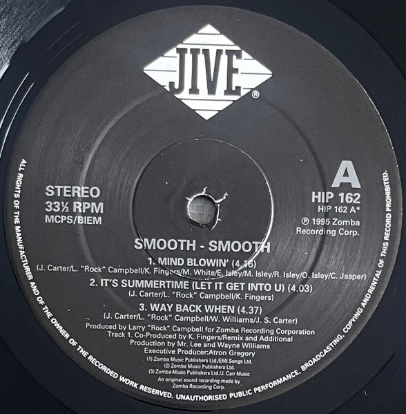 Image of Label Cover of 2xLP - VG/VG - SMOOTH, Smooth (Jive ; HIP 162, Europe 1995, 2 Inners), Light storgae marks, sleeve is damaged at bottom right hand corner., - 3616144C