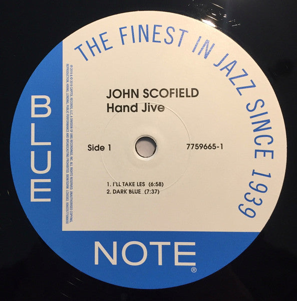 Image of Label Cover of 2xLP - EX/EX - JOHN SCOFIELD, Hand Jive (Blue Note ; 7759665, USA & Europe 2019), , - 1946252S