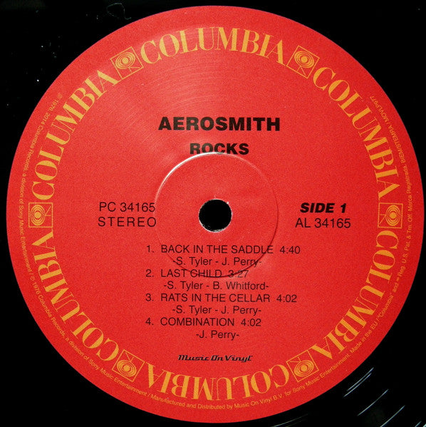Image of Label Cover of LP - VG/EX - AEROSMITH, Rocks (Music On Vinyl ; MOVLP977, Europe 2014 Reissue, Insert, 180 Gram Vinyl, Record Store Day Limited Release 2014, Numbered), Scuffs And Scratches On Front Sleeve, - 0626338E