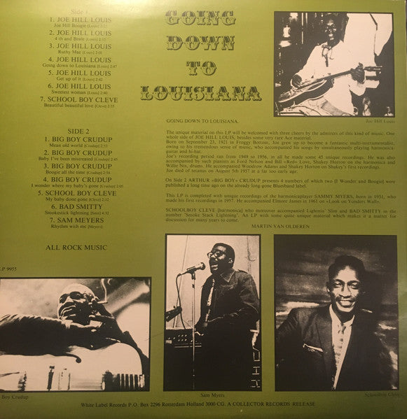 Image of Back Cover of LP - VG/VG+ - VARIOUS, Going Down To Louisiana (White Label Records; LP 9955, Belgium (Netherlands Sleeve) ), , - 2926261E