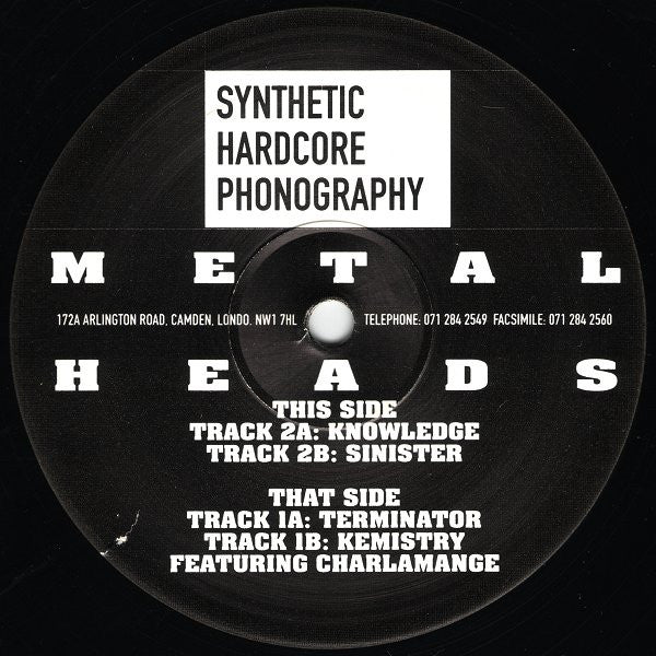 Image of Label Cover of 12" - VG/VG - METALHEADS, Terminator (Synthetic; SYNTH 003, UK 1992, Picture Sleeve), Light marks only, - 3226067E