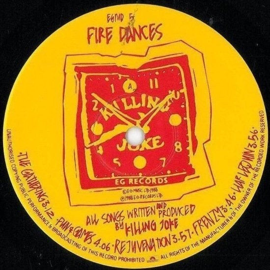 Image of Label Cover of LP - VG/VG - KILLING JOKE, Fire Dances (EG ; EGMD 5, UK 1983, Inner), , - 3426067E
