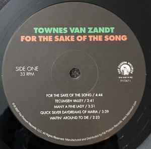 Image of Label Cover of LP - NEW/NEW - TOWNES VAN ZANDT, For The Sake Of The Song (Fat Possum Records ; FP1087-1, US 2012), , - 0416473C
