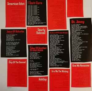 Image of Label Cover of 2xLP - NEW/NEW - GREEN DAY, American Idiot (Reprise Records ; 9362-48777-1, Europe 2019 Reissue, Gatefold), , For its first new set of music since 2000's 'Warning', Green Day tears up the blueprint and comes up with something unexpected: a punk rock concept album built around elaborate melodies, odd tempo changes, and a collection of songs that freely reference classic rock warhorses like the Beatles and Pink Floyd. 'She's a Rebel' and 'St Jimmy' might sound like vintage Green Day, b