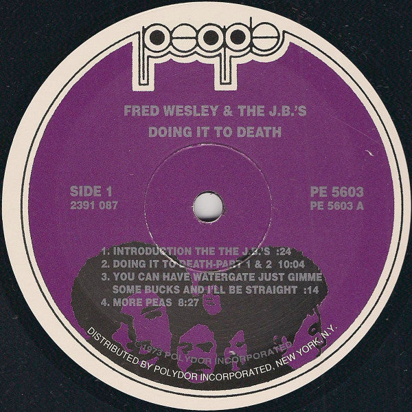 Image of Label Cover of LP - VG+/VG+ - THE J.B.'S, Doing It To Death (People; PE 5603 / 2391 087, US Reissue, Picture Sleeve), Still In Shrinkwrap, but not sealed., - 3826053E