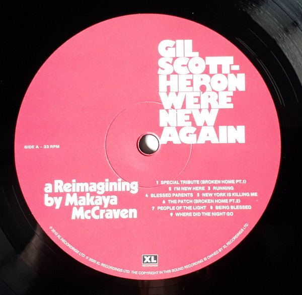 Image of Label Cover of 4645217S: LP - GIL SCOTT-HERON, MAKAYA MCCRAVEN, We're New Again (A Reimagining By Makaya McCraven) (XL Recordings ; XL1006LP, Europe 2020, Textured Sleeve, Inner) Light corner wear. VG+/VG+