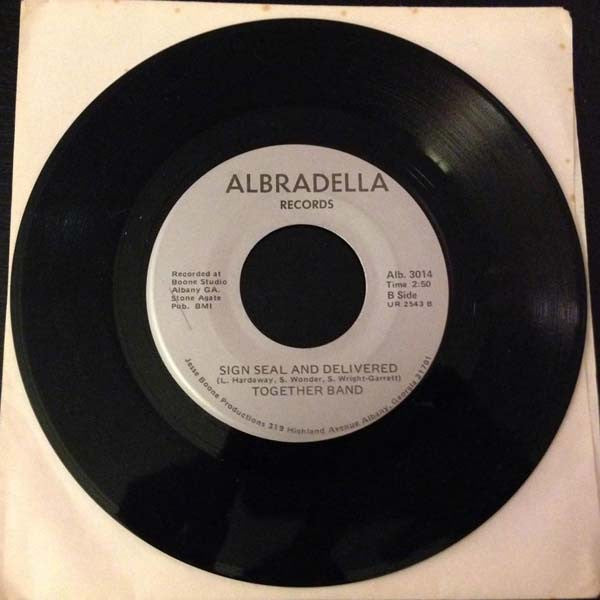Image of Back Cover of 3254084S: 7" - TOGETHER, Oh What A Night / Sign Seal And Delivered (Albradella Records ; Alb. 3014, US 1981, Plain Sleeve) /VG