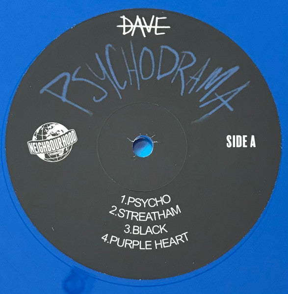 Image of Label Cover of 2xLP - VG/VG+ - DAVE, Psychodrama (Neighbourhood Recordings ; 0604565297802, UK 2019, Gatefold, 2 Inners, 180 Gram Blue Vinyl), Light cover wear, - 2546310S