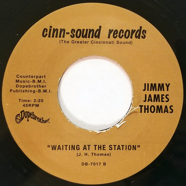 Image of Back Cover of 7" - /VG+ - JIMMY JAMES THOMAS, I Can't Dance / Waiting At The Station (Dopebrother Records ; DB-7017, US 2007, Plain Sleeve), Lightest of marks., - 2056158S