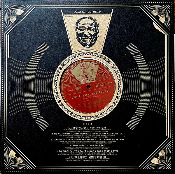 Image of Label Cover of 2xLP - VG/VG - VARIOUS, Confessin' The Blues Volume 1 (BMG ; 155DLP1, UK & Europe 2018, Gatefold, 2 Inners), Sleeve has some staining and scuffs on it. With small insert, - 2416469C