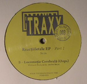 Image of Back Cover of 12" - G+/G+ - SUCIU, Reac iiletale EP Part 1 (Pressure Traxx Silver Series ; PTXS 003.1, Germany 2015, Company Sleeve, Clear Vinyl), Many light marks, plays VG., - 3546075S