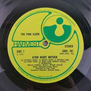 Image of Label Cover of LP - G/VG - PINK FLOYD, Atom Heart Mother (Harvest Gramophone Rim, NO EMI Box; SHVL 781, UK 1971 Reissue, Gatefold), Hairlines, edge wear, spinr splitting, - 2946111S
