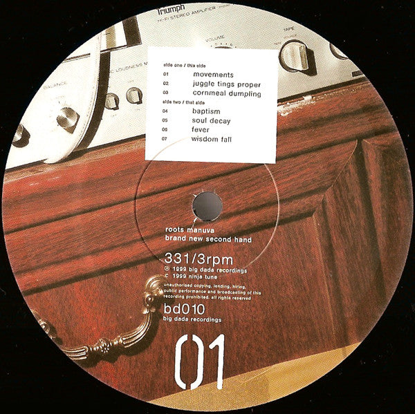 Image of Label Cover of 2xLP - VG+/VG+ - ROOTS MANUVA, Brand New Second Hand (Big Dada; bd010, UK 1999, Picture Sleeve), Discs only have one or two hairlines, very nice copy. Still in opened shrinkwrap, - 2526357E