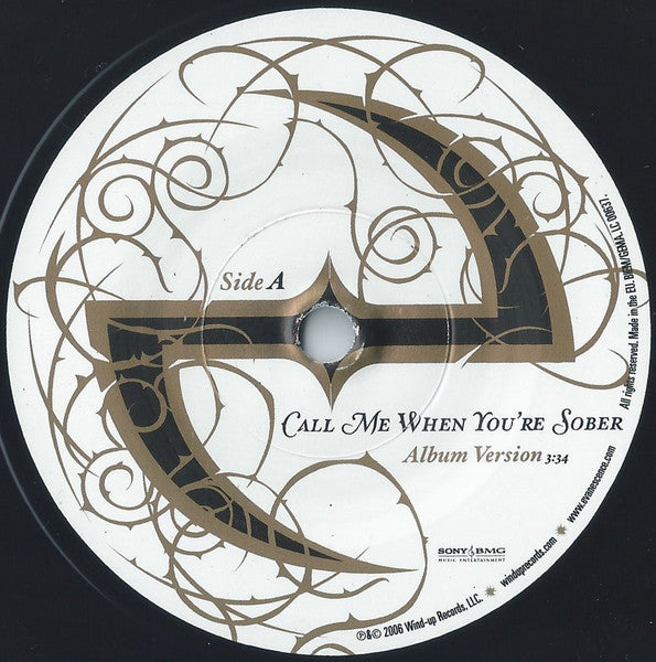 Image of Label Cover of 2515068C: 7" - EVANESCENCE, Call Me When You're Sober (Wind-Up ; 82876 89415 7, UK 2006, Picture Sleeve) VG/VG