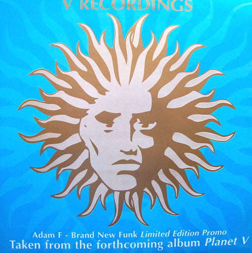 Image of Front Cover of 12" - VG/VG - ADAM F, Brand New Funk (V Recordings ; V-029PROMO, UK 1998, Titled Company Sleeve), , - 4216676C