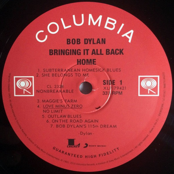 Image of Label Cover of LP - NEW/NEW - BOB DYLAN, Bringing It All Back Home (Columbia ; 88875146231, Europe 2015), , - 1056146S