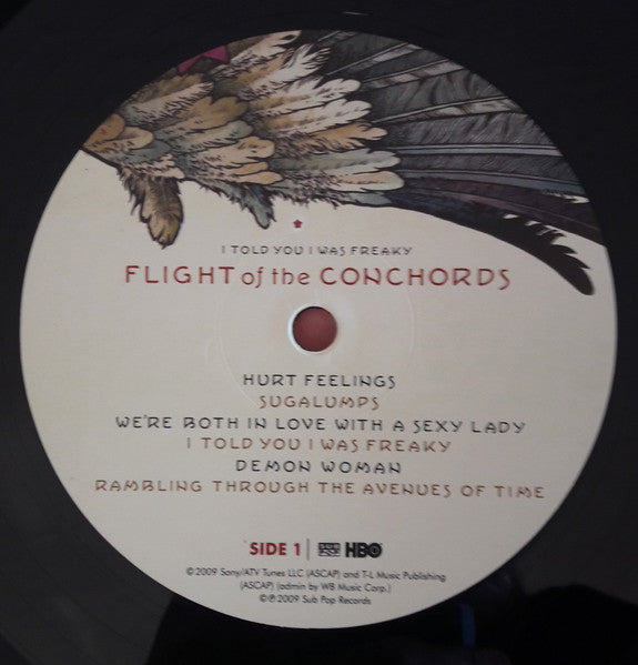 Image of Label Cover of LP - VG+/VG+ - FLIGHT OF THE CONCHORDS, I Told You I Was Freaky (Sub Pop ; SP 800, US 2009, Embossed Gatefold Sleeve, Inner & Booklet, Poster), , - 2246265S