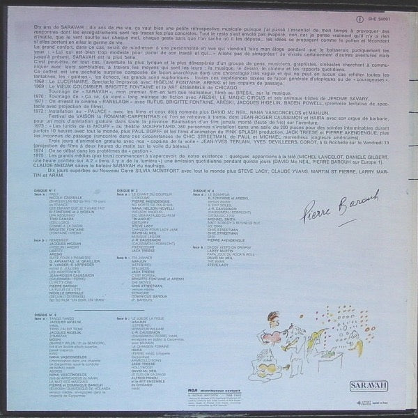 Image of Back Cover of 2315133C: 4xLP - VARIOUS, 10 Ans De Saravah (Saravah ; SHC 50001, France 1975, Box Set) Discs 1-2 G+, discs 3-4 VG. Box a little worn round the edges. VG/G+
