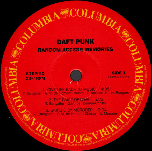 Image of Label Cover of 2xLP - NEW/NEW - DAFT PUNK, Random Access Memories (Columbia ; 88883716861, Europe 2021 Reissue, Gatefold, Booklet, 180 Gram Vinyl), , - 2116569C