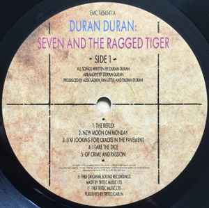 Image of Label Cover of LP - VG+/VG+ - DURAN DURAN, Seven And The Ragged Tiger (EMI ; EMC 1654541, UK 1983, Inner With Curved Corners, "ARUN" Runouts), , - 3826271E