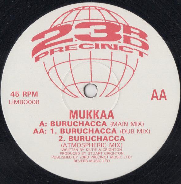 Image of Front Cover of 12" - VG/VG - MUKKAA, Buruchacca (Limbo Records ; LIMBO008, UK 1993, Die Cut Company Sleeve), light creasing to company sleeve. one or two marks - minor, - 3446154S