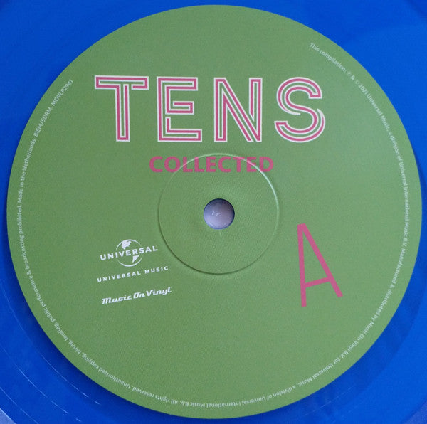 Image of Label Cover of 2xLP - VG+/VG+ - VARIOUS, Tens Collected (Music On Vinyl ; MOVLP2941, Europe 2022, Insert, Blue Vinyl, Numbered.), In heavy outer PVC with hype sticker., - 1646289S
