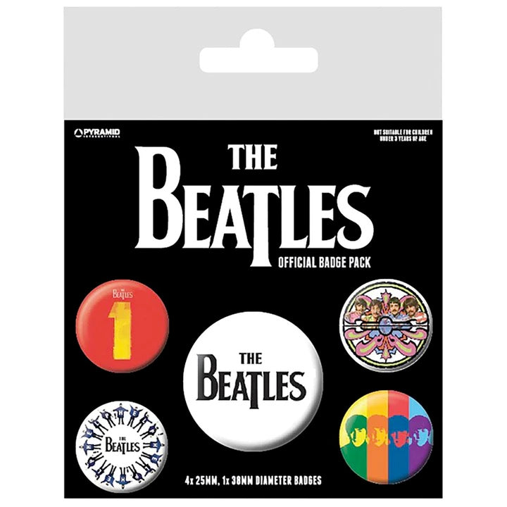 Image of Front Cover of 2415041C: Accessories - THE BEATLES, Assorted Badge Pack (5x badges; , UK 2022) NEW/NEW