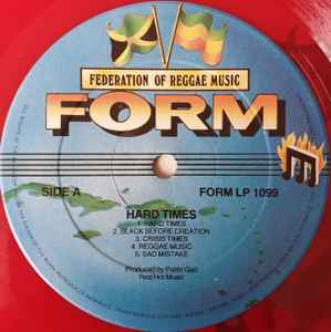 Image of Label Cover of LP - VG/VG - PABLO GAD, Hard Times (FORM; FORM LP 1099, UK & Ireland 1980, Red Vinyl), Name written in marker on sleeve. Just a few light marks to disc., - 4016311C