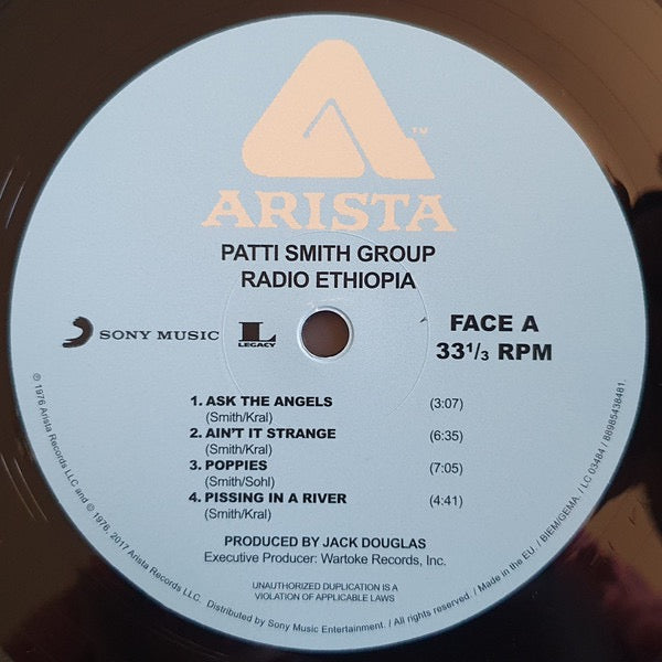 Image of Label Cover of LP - VG/VG+ - PATTI SMITH GROUP, Radio Ethiopia (Arista; 88985438481, Europe 2017 Reissue, NO Insert), Edge Wear, - 2016014C