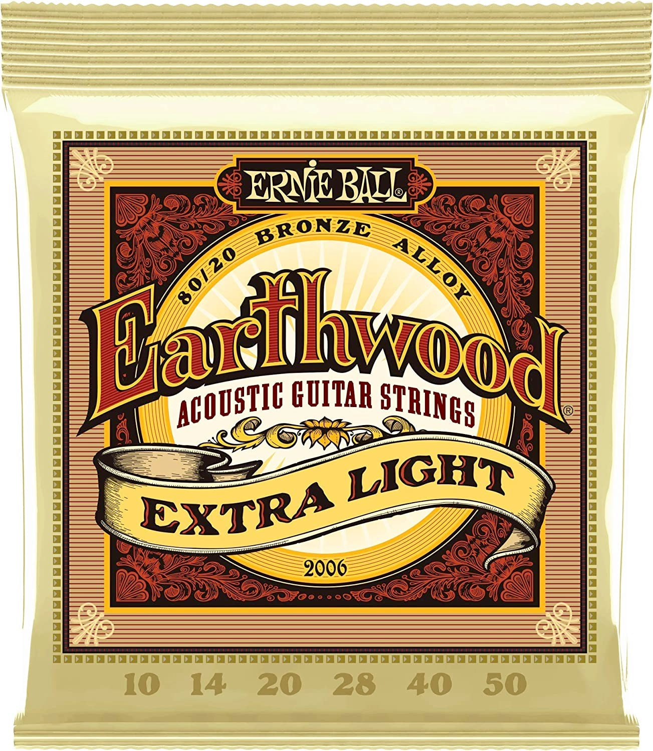 Image of Front Cover of 4833284E: Accessories - ERNIE BALL, Acoustic Guitar Strings EXTRA LIGHT SET 10-50 (, UK 2022) NEW/NEW